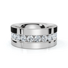 0.72 CTW Round Diamond Center Channel-Set Wedding Band in 14K White Gold (8mm) Ring