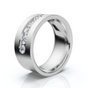 0.72 CTW Round Diamond Center Channel-Set Wedding Band in 14K White Gold (8mm) Ring