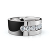 0.72 CTW Round Diamond Center Channel-Set Wedding Band in 14K White Gold (8mm) Ring