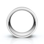 14 K White Gold Round Diamond Center Channel-Set Wedding Band