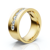 0.72 CTW Round Diamond Center Channel-Set Wedding Band in 14K Yellow Gold (8mm) Ring
