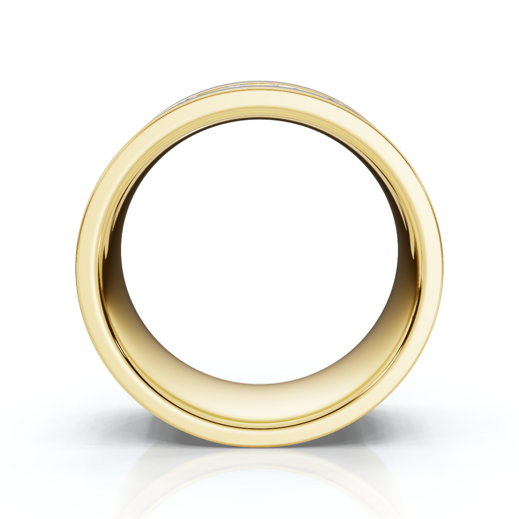 0.72 CTW Round Diamond Center Channel-Set Wedding Band in 14K Yellow Gold (8mm) Ring