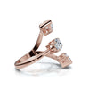 2.07-3 CTW Multi-Shape Fancy Cut Lab Grown Diamond Spiral Bypass Ring in 18K Rose Gold Ring