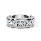 1.98 CTW Round Brilliant Cut Lab Grown Diamond Channel Set Wide Band in Platinum