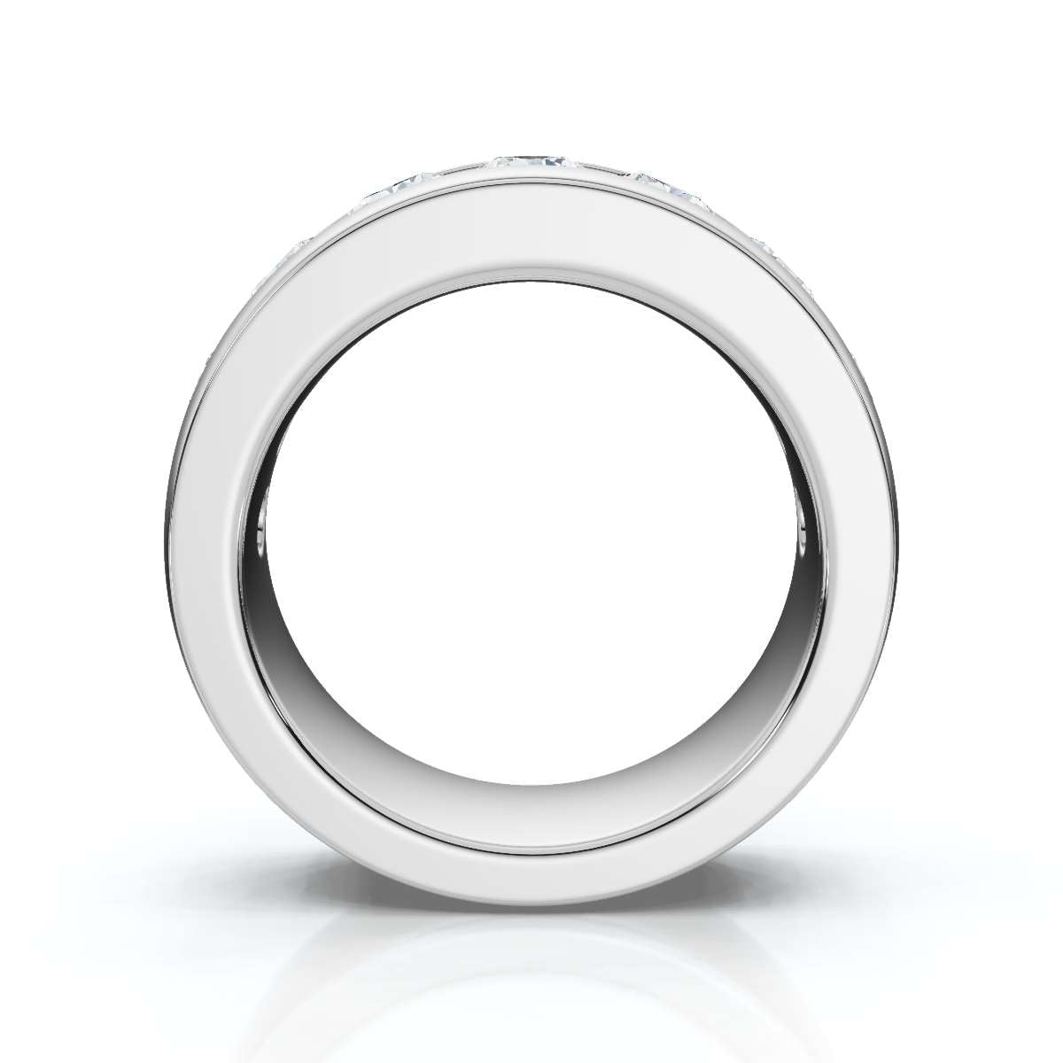 1.98 CTW Round Brilliant Cut Lab Grown Diamond Channel Set Wide Band in Platinum