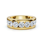 1.98 CTW Round Brilliant Cut Lab Grown Diamond Channel Set Wide Band in 14K Yellow Gold Ring