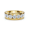 1.98 CTW Round Brilliant Cut Lab Grown Diamond Channel Set Wide Band in 14K Yellow Gold Ring