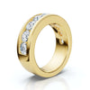 1.98 CTW Round Brilliant Cut Lab Grown Diamond Channel Set Wide Band in 14K Yellow Gold Ring