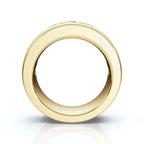 1.98 CTW Round Brilliant Cut Lab Grown Diamond Channel Set Wide Band in 14K Yellow Gold Ring