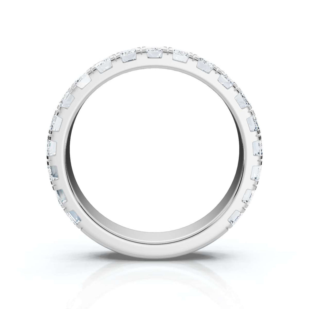 1.90-11 CTW Emerald Cut Lab Grown Diamond Eternity Band in 18K White Gold