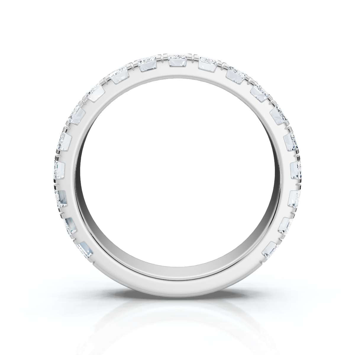 1.90-11 CTW Emerald Cut Lab Grown Diamond Eternity Band in 18K White Gold