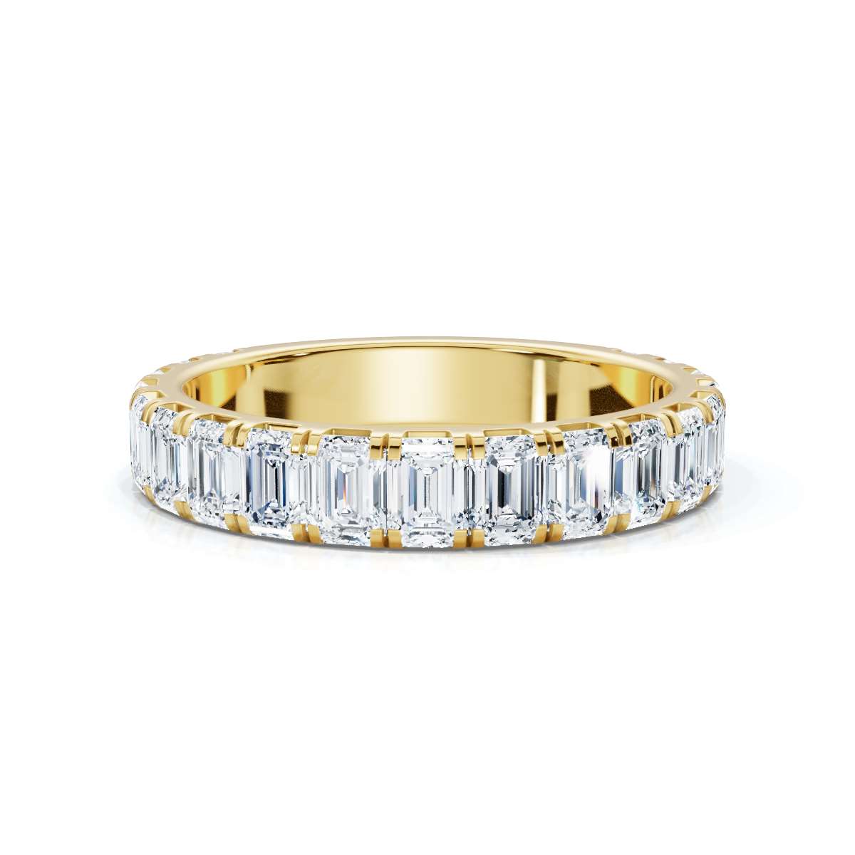 1.90-11 CTW Emerald Cut Lab Grown Diamond Eternity Band in 14K Yellow Gold