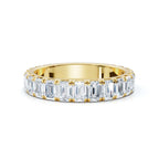 1.90-11 CTW Emerald Cut Lab Grown Diamond Eternity Band in 18K Yellow Gold