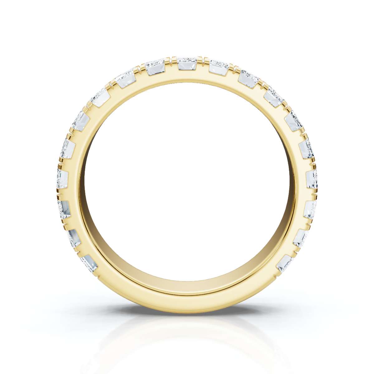 1.90-11 CTW Emerald Cut Lab Grown Diamond Eternity Band in 14K Yellow Gold