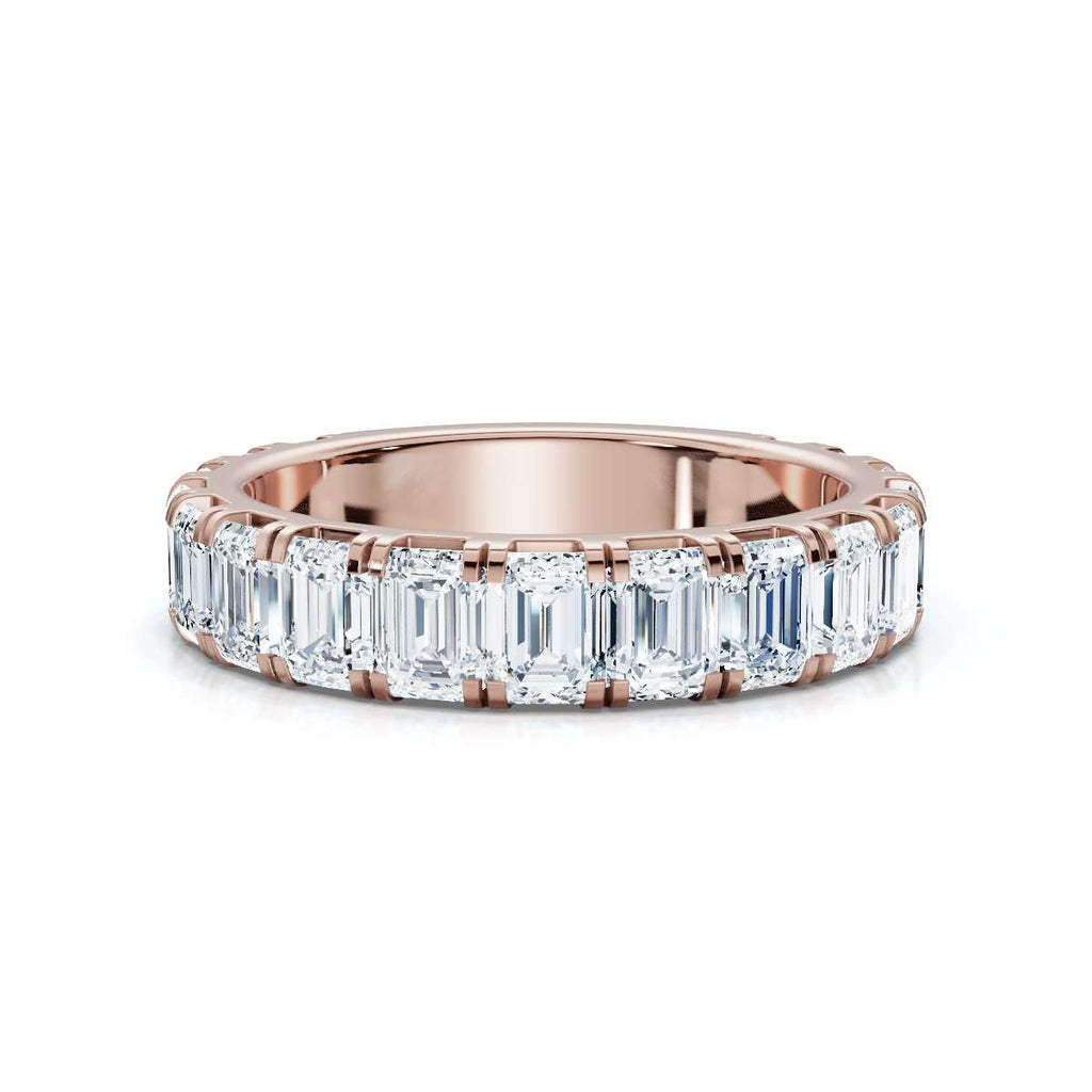 1.90-11 CTW Emerald Cut Lab Grown Diamond Eternity Band in 14K Rose Gold