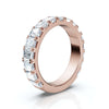 1.90-11 CTW Emerald Cut Lab Grown Diamond Eternity Band in 18K Rose Gold