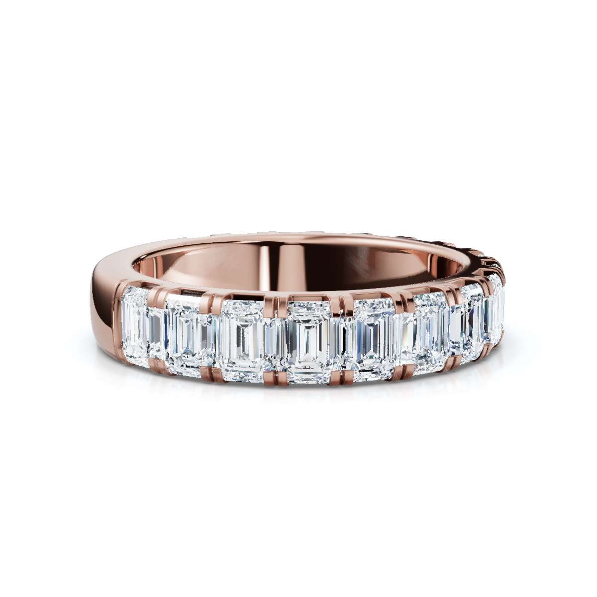 1.90-11 CTW Emerald Cut Lab Grown Diamond Eternity Band in Platinum