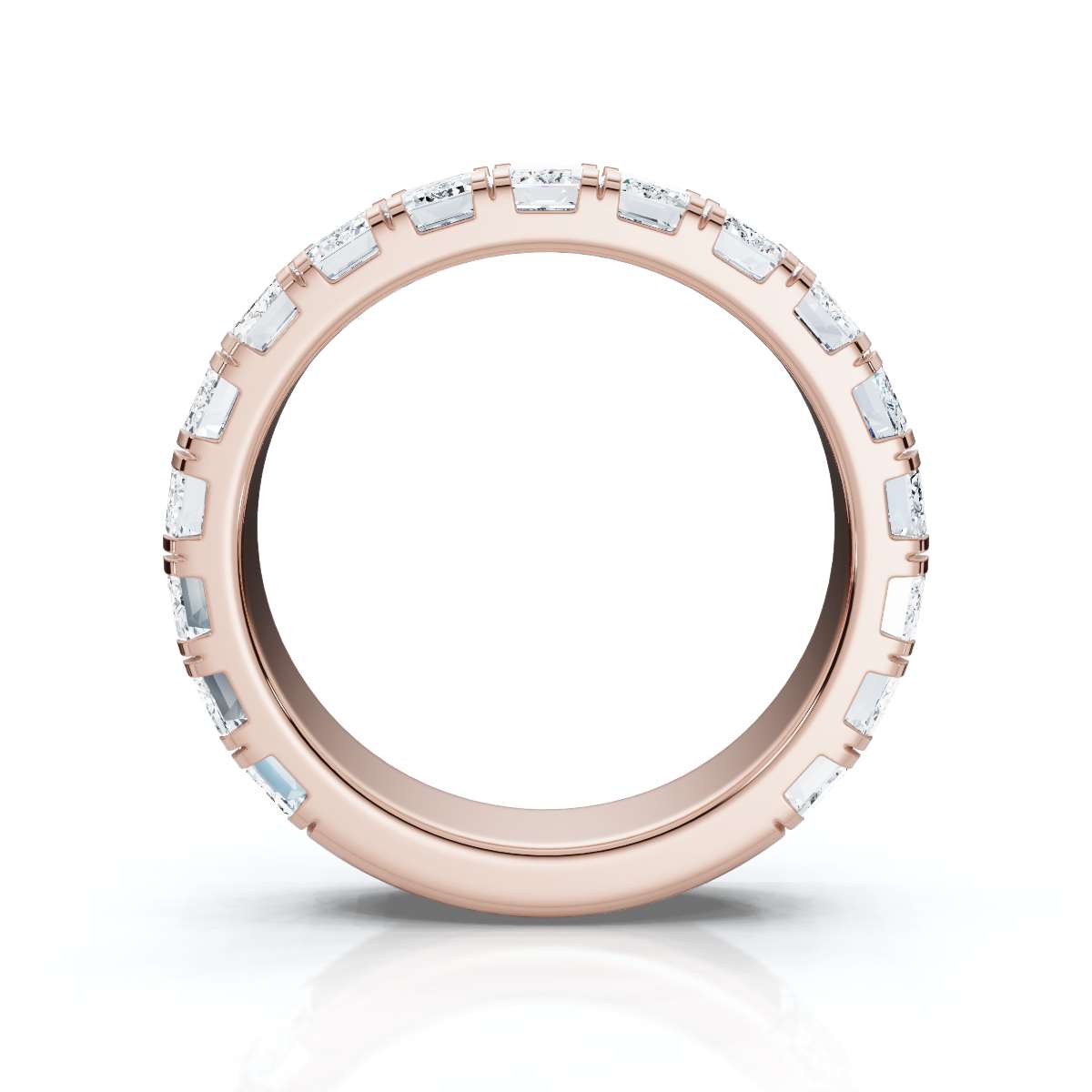 1.90-11 CTW Emerald Cut Lab Grown Diamond Eternity Band in 14K Rose Gold