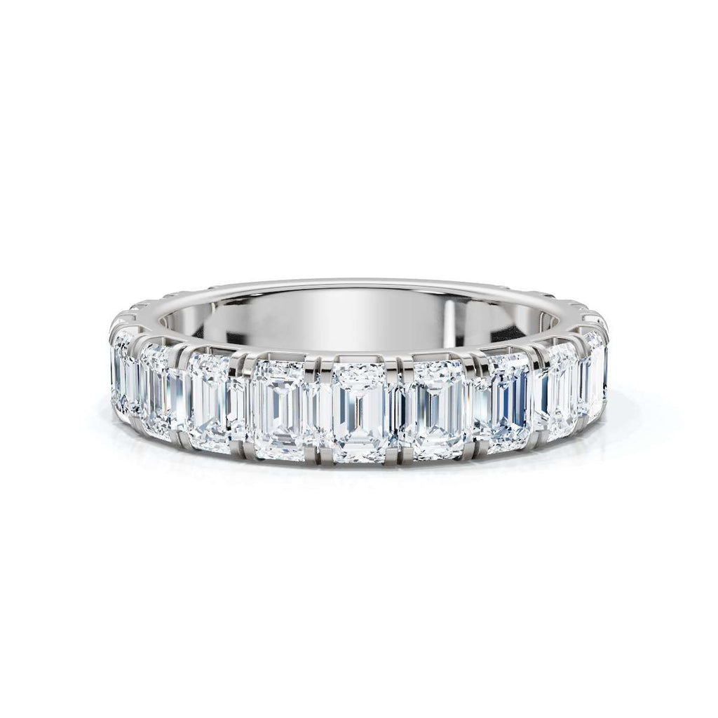 1.90-11 CTW Emerald Cut Lab Grown Diamond Eternity Band in 14K White Gold