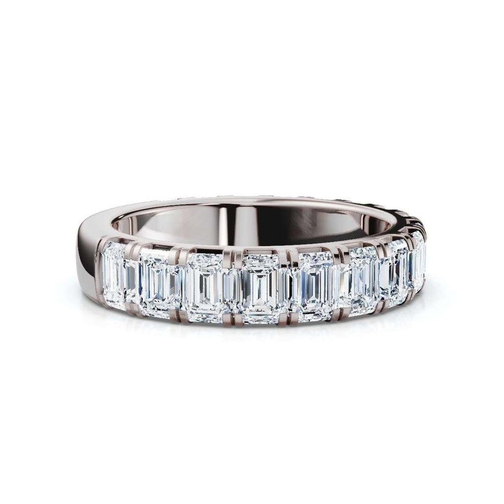 1.90-11 CTW Emerald Cut Lab Grown Diamond Eternity Band in 14K White Gold