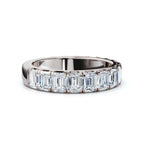 1.90-11 CTW Emerald Cut Lab Grown Diamond Eternity Band in 14K White Gold