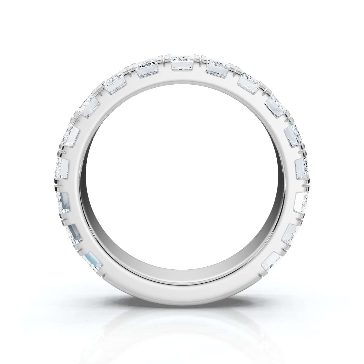 1.90-11 CTW Emerald Cut Lab Grown Diamond Eternity Band in 14K White Gold