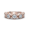 2.25 CTW Round Diamond Milgrain Scalloped Bezel Band in 14K Rose Gold Ring