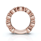 2.25 CTW Round Diamond Milgrain Scalloped Bezel Band in 14K Rose Gold Ring