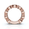 2.25 CTW Round Diamond Milgrain Scalloped Bezel Band in 14K Rose Gold Ring