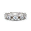 2.25 CTW Round Diamond Milgrain Scalloped Bezel Band in Platinum Ring