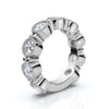 2.25 CTW Round Diamond Milgrain Scalloped Bezel Band in Platinum Ring