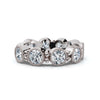 2.25 CTW Round Diamond Milgrain Scalloped Bezel Band in Platinum Ring