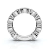 2.25 CTW Round Diamond Milgrain Scalloped Bezel Band in Platinum Ring