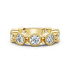 2.25 CTW Round Diamond Milgrain Scalloped Bezel Band in 14K Yellow Gold Ring