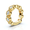 2.25 CTW Round Diamond Milgrain Scalloped Bezel Band in 14K Yellow Gold Ring