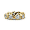 2.25 CTW Round Diamond Milgrain Scalloped Bezel Band in 14K Yellow Gold Ring