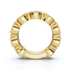 2.25 CTW Round Diamond Milgrain Scalloped Bezel Band in 14K Yellow Gold Ring