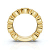 2.25 CTW Round Diamond Milgrain Scalloped Bezel Band in 14K Yellow Gold Ring