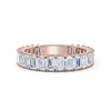 2.52-7 CTW Emerald Cut Lab Grown Diamond U-Prong Eternity Band in 18K Rose Gold