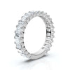 2.52-7 CTW Emerald Cut Lab Grown Diamond U-Prong Eternity Band in Platinum