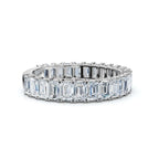 2.52-7 CTW Emerald Cut Lab Grown Diamond U-Prong Eternity Band in 14K White Gold