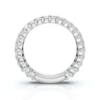2.52-7 CTW Emerald Cut Lab Grown Diamond U-Prong Eternity Band in 14K White Gold