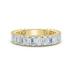 2.52-7 CTW Emerald Cut Lab Grown Diamond U-Prong Eternity Band in 14K Yellow Gold