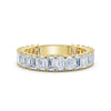 2.52 - 7 CTW Emerald Cut Lab Grown Diamond U-Prong Eternity Band in 18K Yellow Gold