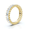 2.52 - 7 CTW Emerald Cut Lab Grown Diamond U-Prong Eternity Band in 18K Yellow Gold