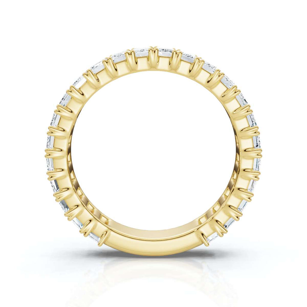 2.52-7 CTW Emerald Cut Lab Grown Diamond U-Prong Eternity Band in 14K Yellow Gold