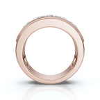 0.95 CTW Round Diamond Five-Stone Flush Channel Band in 14K Rose Gold Ring
