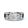 0.95 CTW Round Diamond Five-Stone Flush Channel Band in Solid Platinum Ring