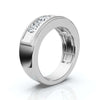 0.95 CTW Round Diamond Five-Stone Flush Channel Band in Solid Platinum Ring