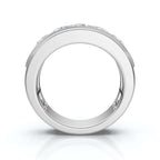 0.95 CTW Round Diamond Five-Stone Flush Channel Band in Solid Platinum Ring